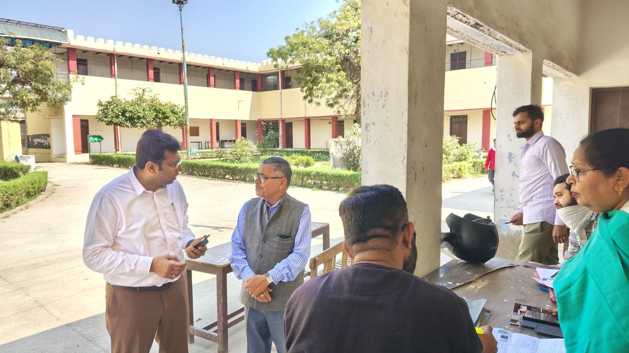 District Election Officer Arvind Mallappa Bangari inspecting polling booth during Special Intensive Revision 2026 campaign in Agra