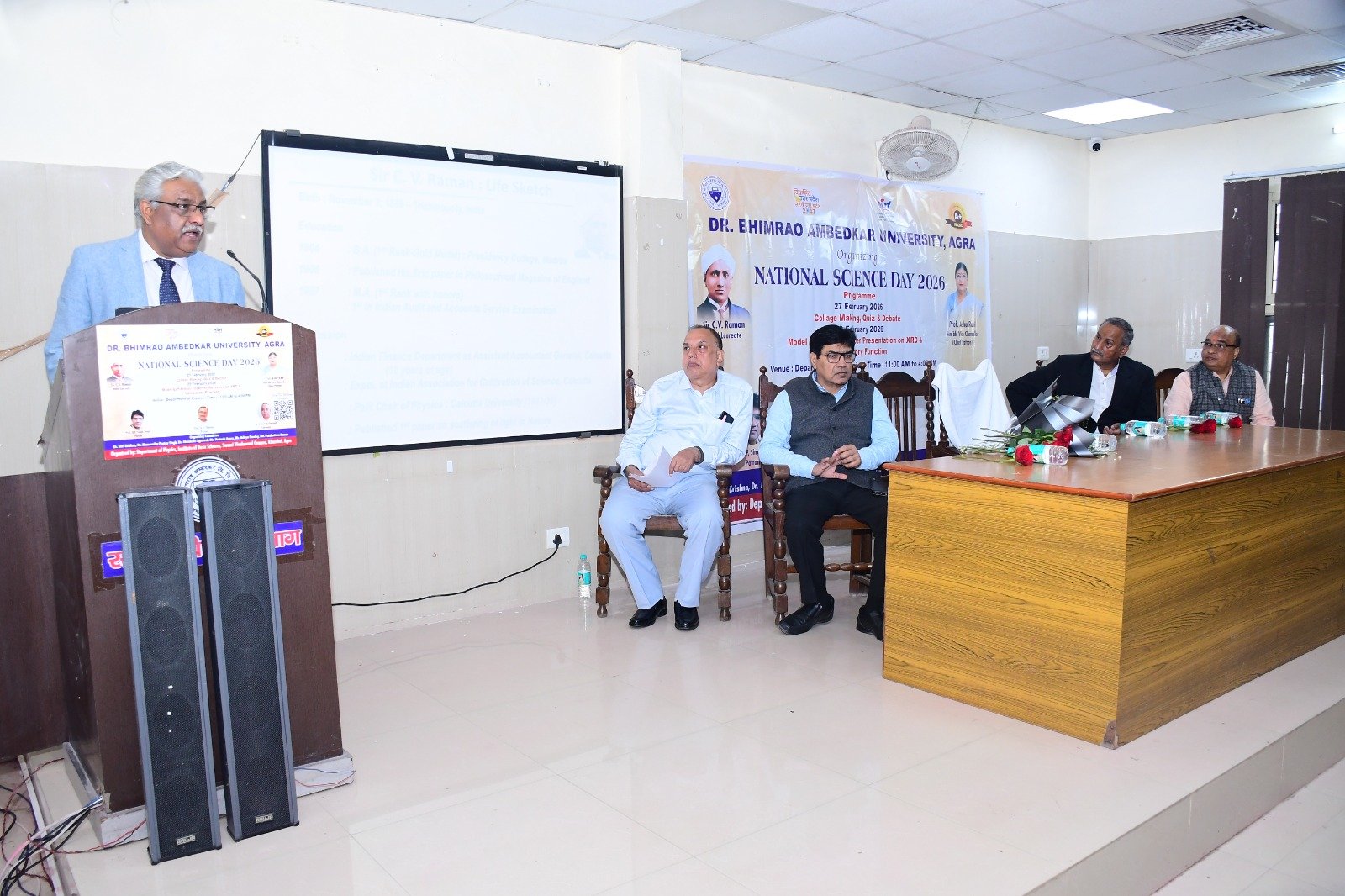 Students and faculty at DBRAU Agra participating in National Science Day two-day programs