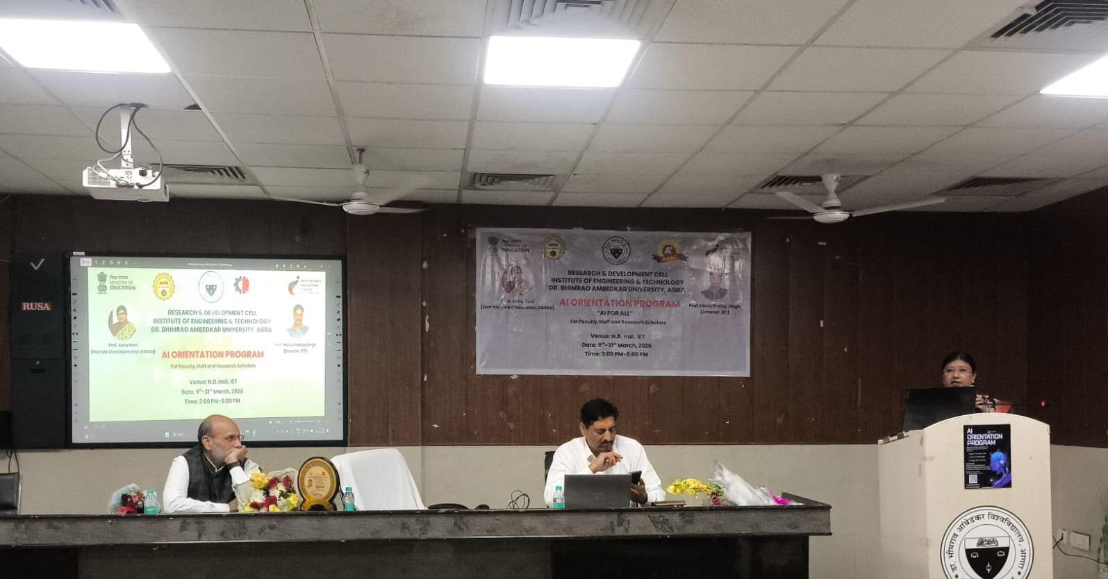 AI for All orientation program inauguration at IET Dr Bhimrao Ambedkar University Agra with teachers and researchers participating