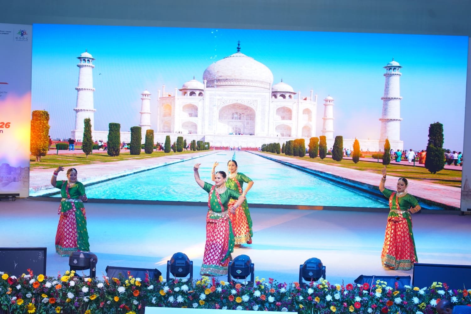 Participants showcasing their skills at India Skills 2025-26 North Regional Competition at Dr. Bhimrao Ambedkar University, Agra