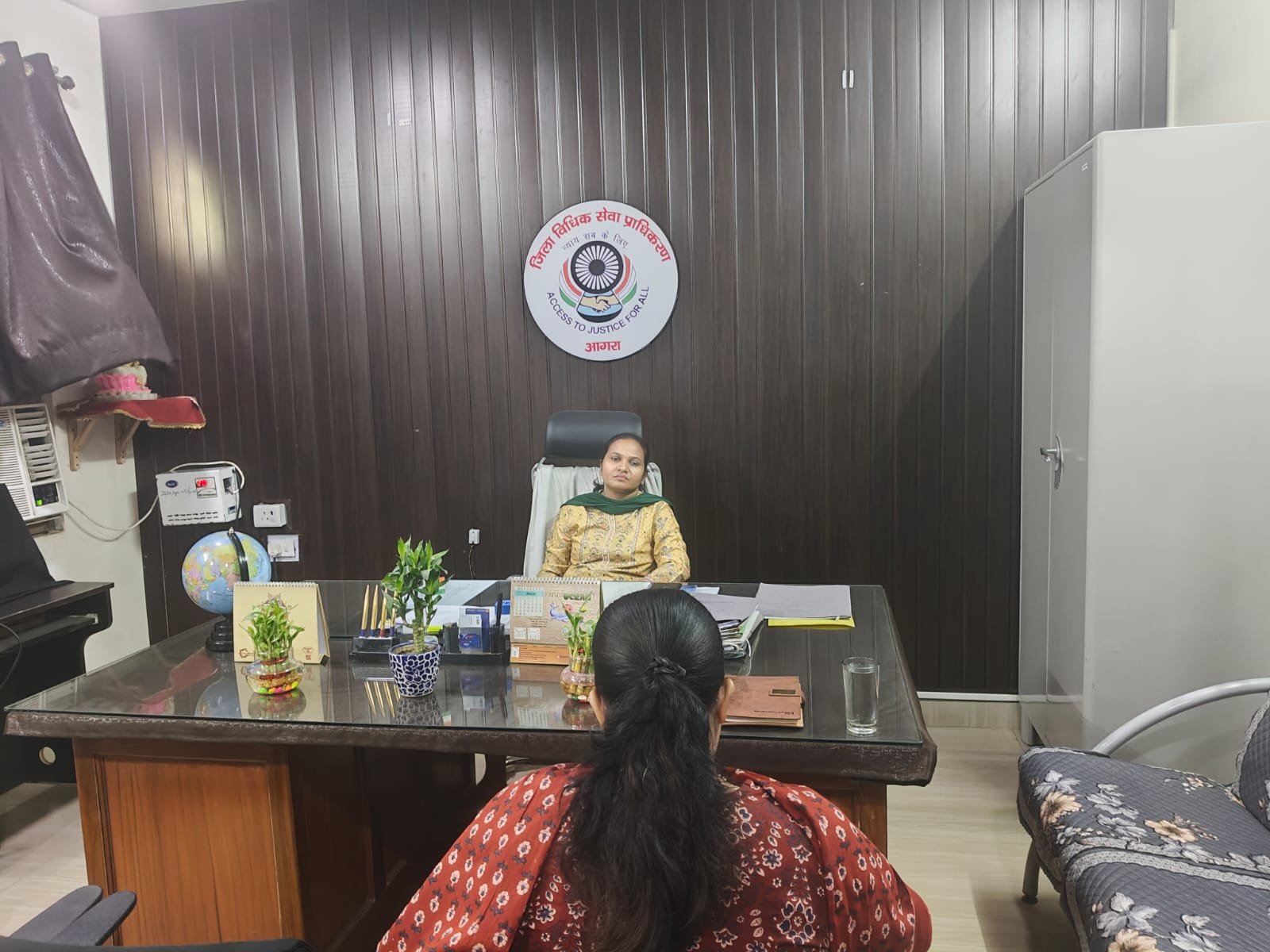 Officials and citizens attending the National Lok Adalat in Agra with special counters for banks, finance, electricity, mobile companies and medical help desk for case settlement