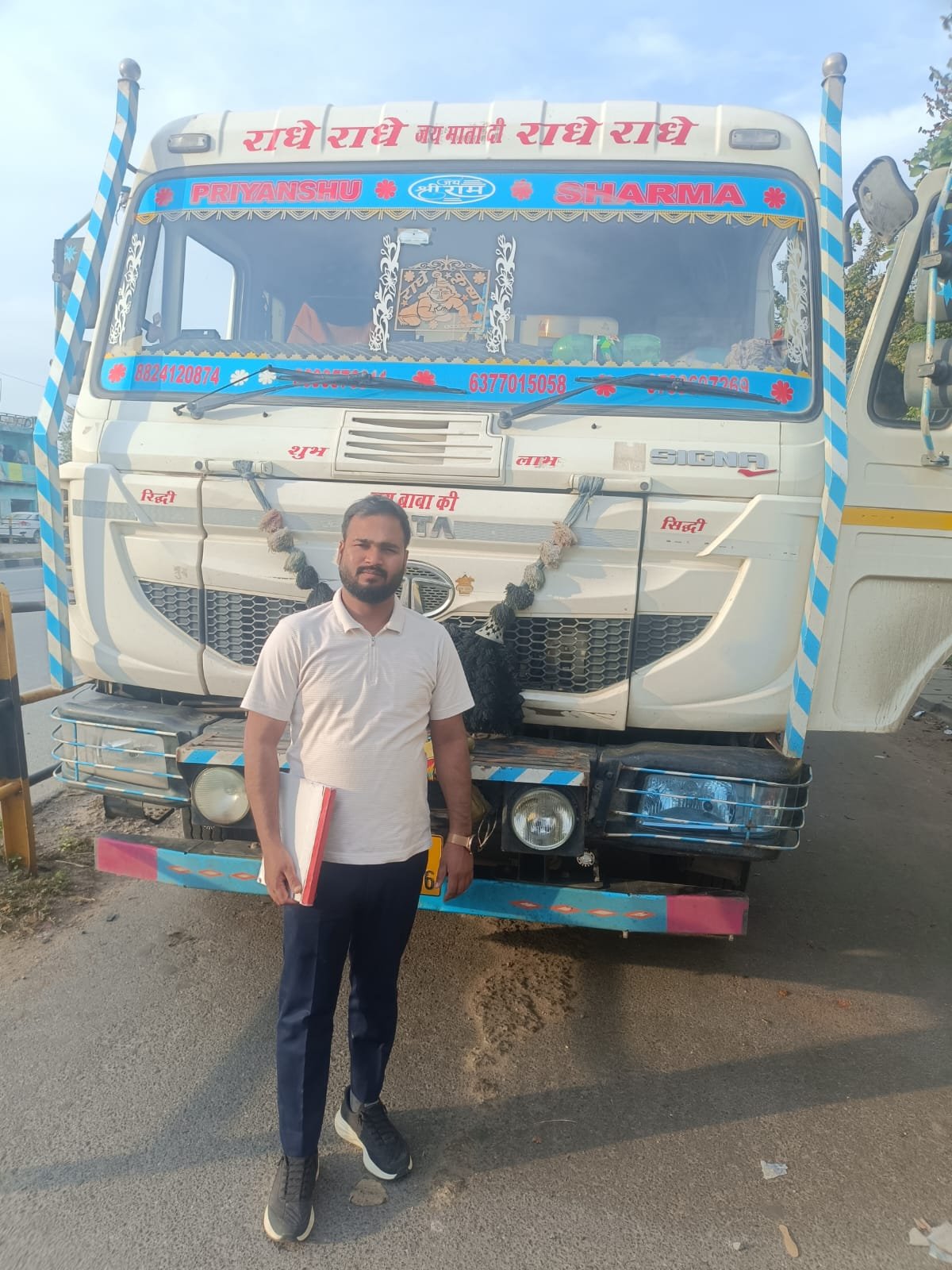 Authorities conducting vehicle inspection during illegal mining and overloading crackdown in Agra with multiple vehicles checked and seized