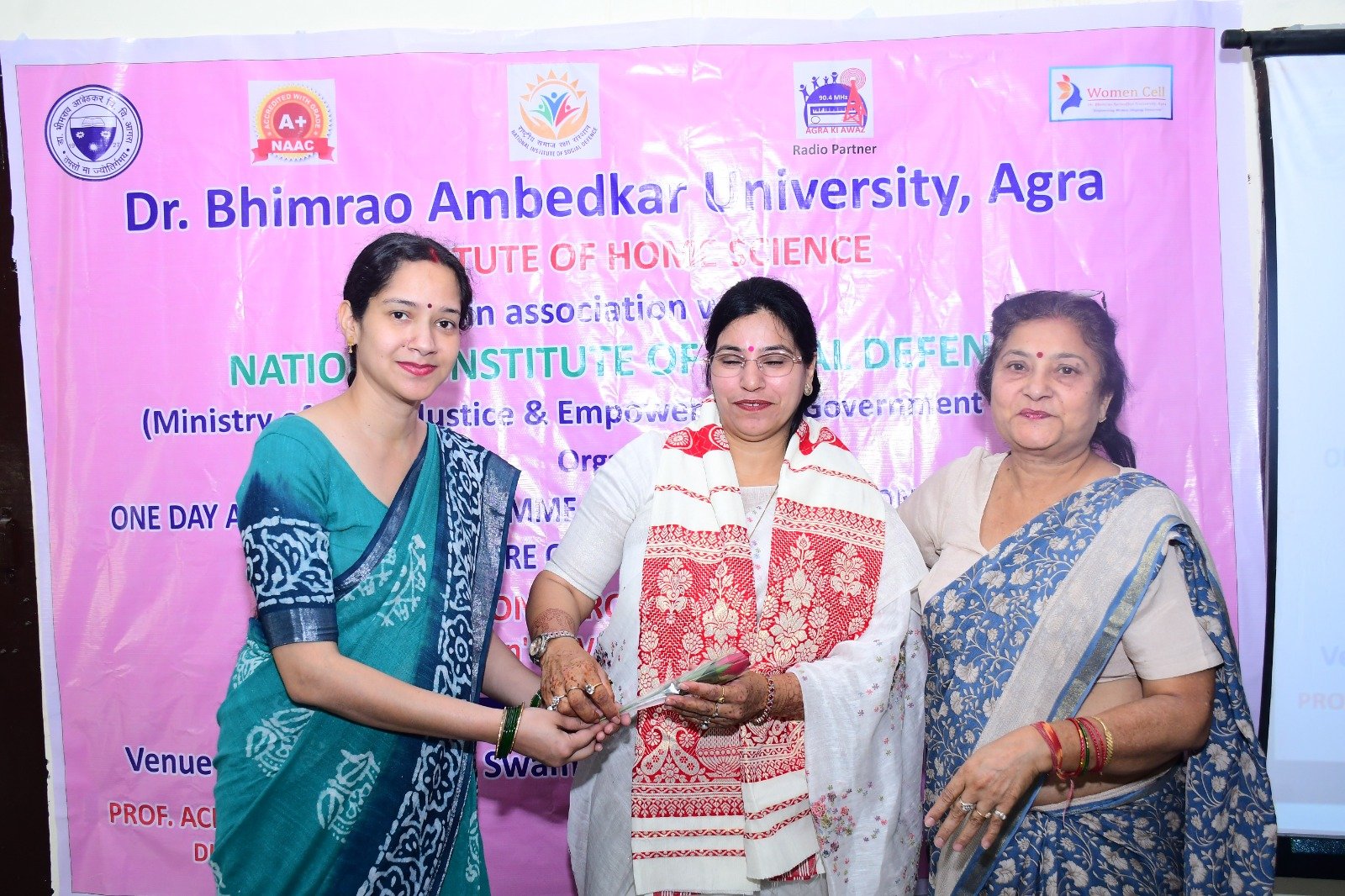 Participants and students attending one-day intergenerational relations awareness program on senior citizens’ welfare at Dr. Bhimrao Ambedkar University, Agra