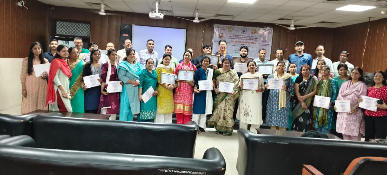 Dr. Bhimrao Ambedkar University students and faculty attending AI Ethics lecture during AI for All orientation program at IET, Khandari, Agra