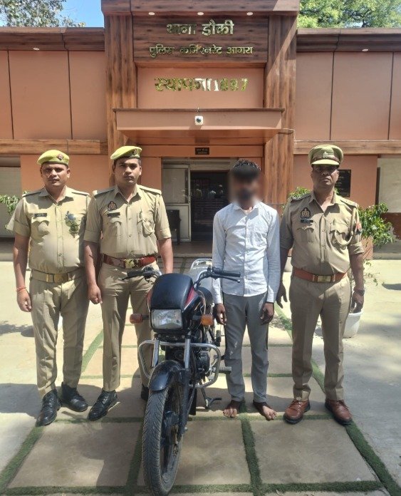 Bike thief arrested in Fatehabad, stolen motorcycle recovered by Daukhi police and surveillance team