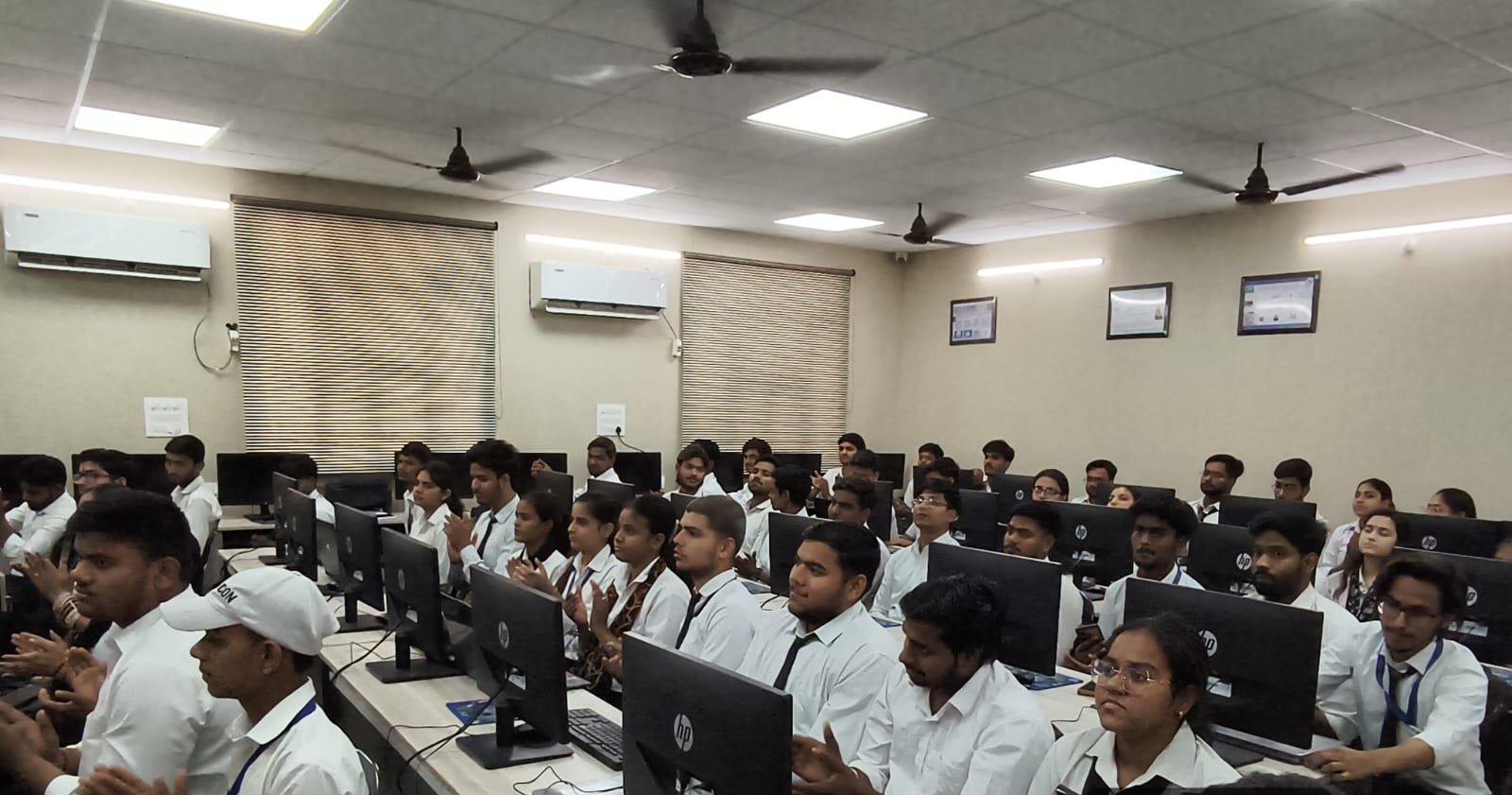Students attending AI for Guaranteed Jobs seminar at Dr Bhimrao Ambedkar University Agra learning AI based career skills