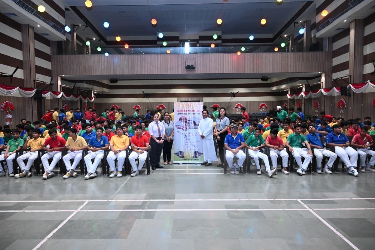 Agra Metro team conducting awareness session for students at St. Peter’s College Sanjay Place Agra