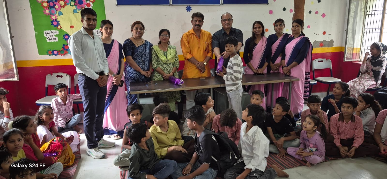 School students presenting science models and creative projects during an exhibition at a girls’ upper primary school in Agra