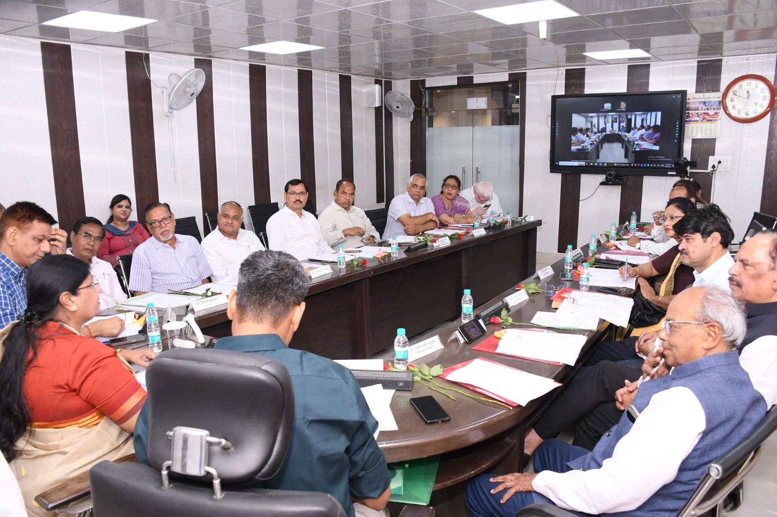 University council meeting at Dr. Bhimrao Ambedkar University Agra discussing centenary year celebrations, promotions, transparency, and development decisions