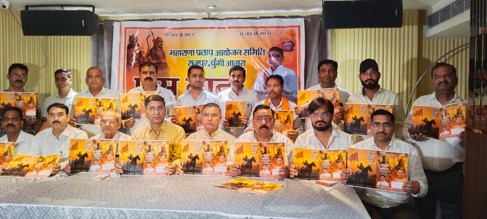 Maharana Pratap Jayanti Shobhayatra in Agra with decorated tableaux, horses and people celebrating unity and patriotism