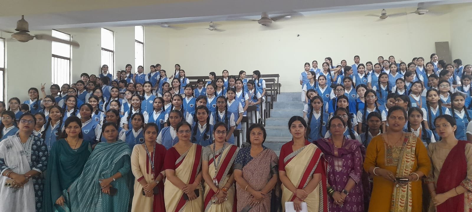 Students of Vidya Mandir School attending educational visit at Dr. Bhimrao Ambedkar University Home Science Institute Agra