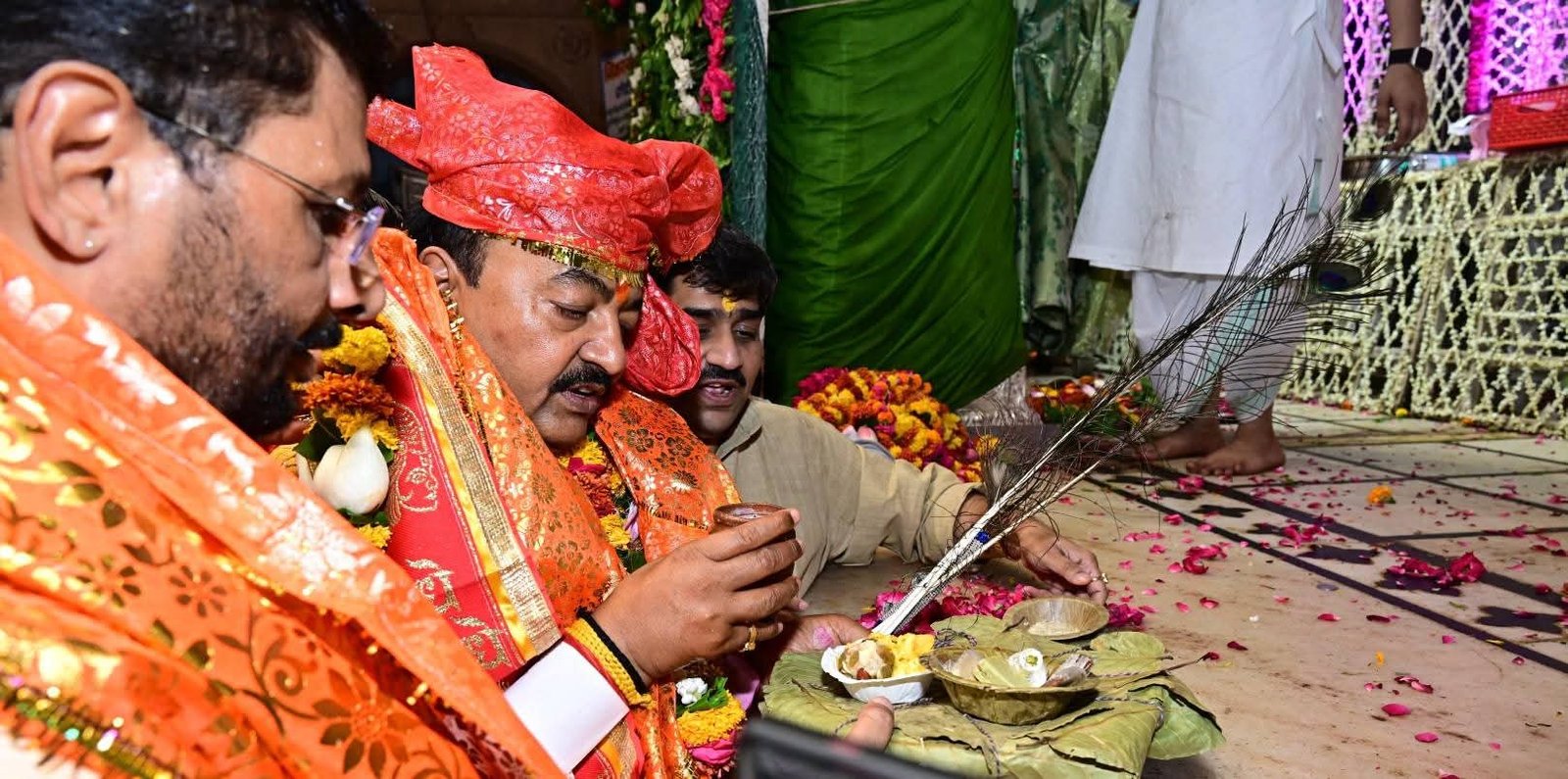 Deputy Chief Minister Keshav Prasad Maurya during Mathura visit attending temple rituals and development review meetings