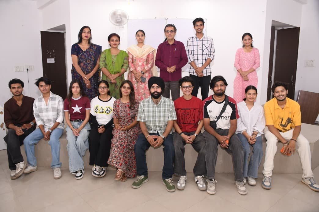 Students participating in cultural auditions for the DBRAU centenary celebration program in Agra