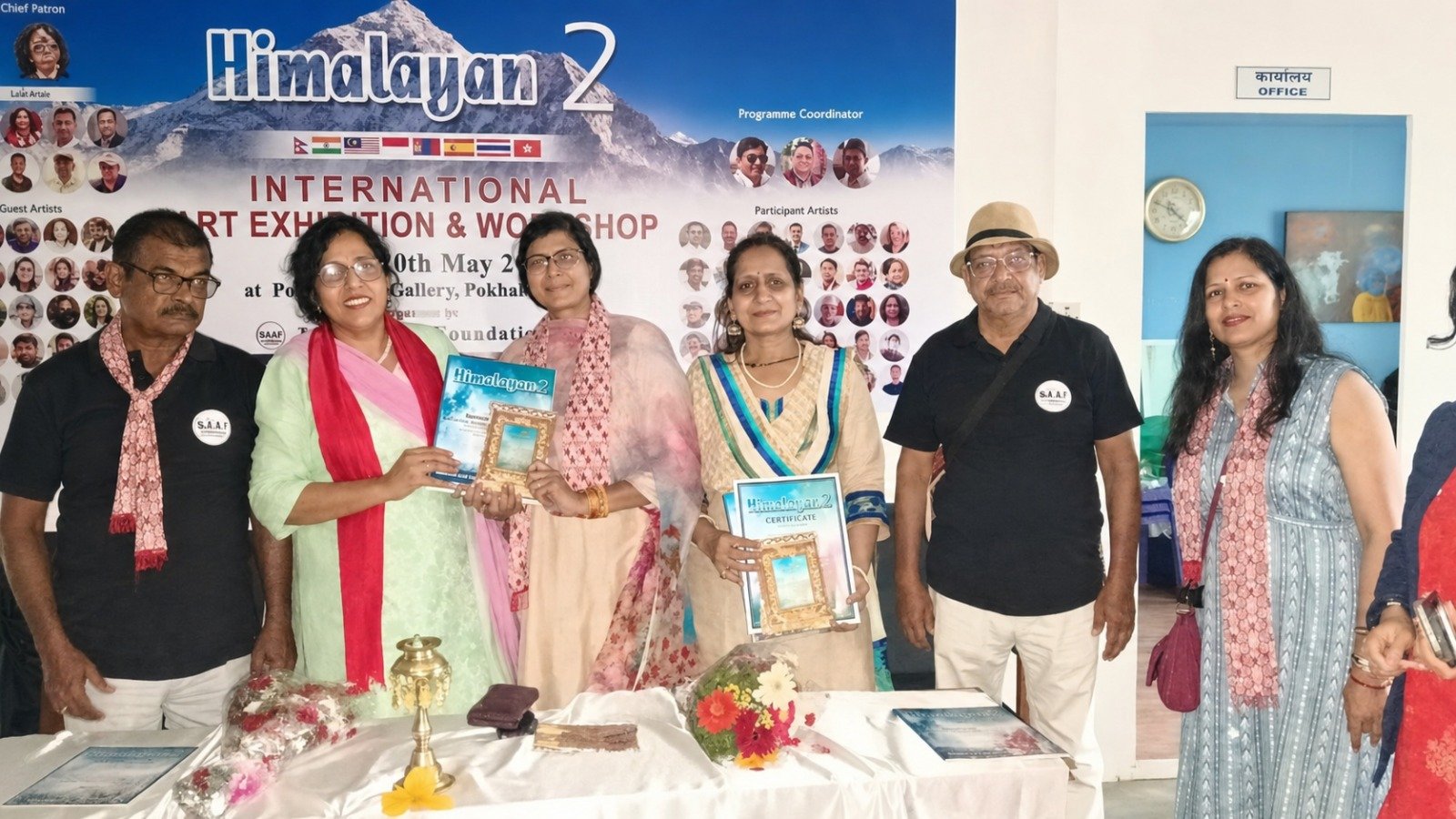 Dr Mamta Bansal participating in the Himalaya 2 international painting exhibition and workshop at Pokhara Art Gallery Nepal