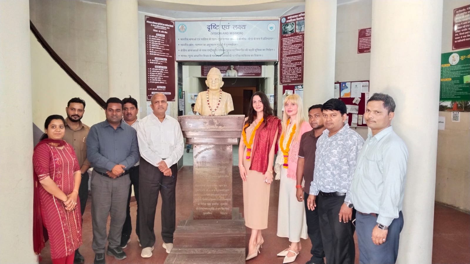Students, faculty members and Russian delegates participate in the Indo-Russia Academic and Cultural Exchange Program at Dr. Bhimrao Ambedkar University, Agra.