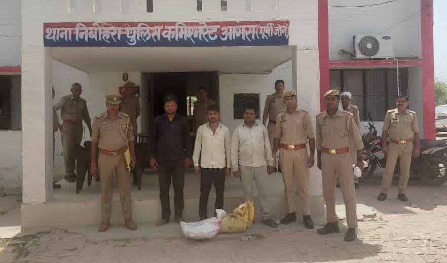 Nibohra Police with three accused arrested in connection with tube well theft case in Fatehabad