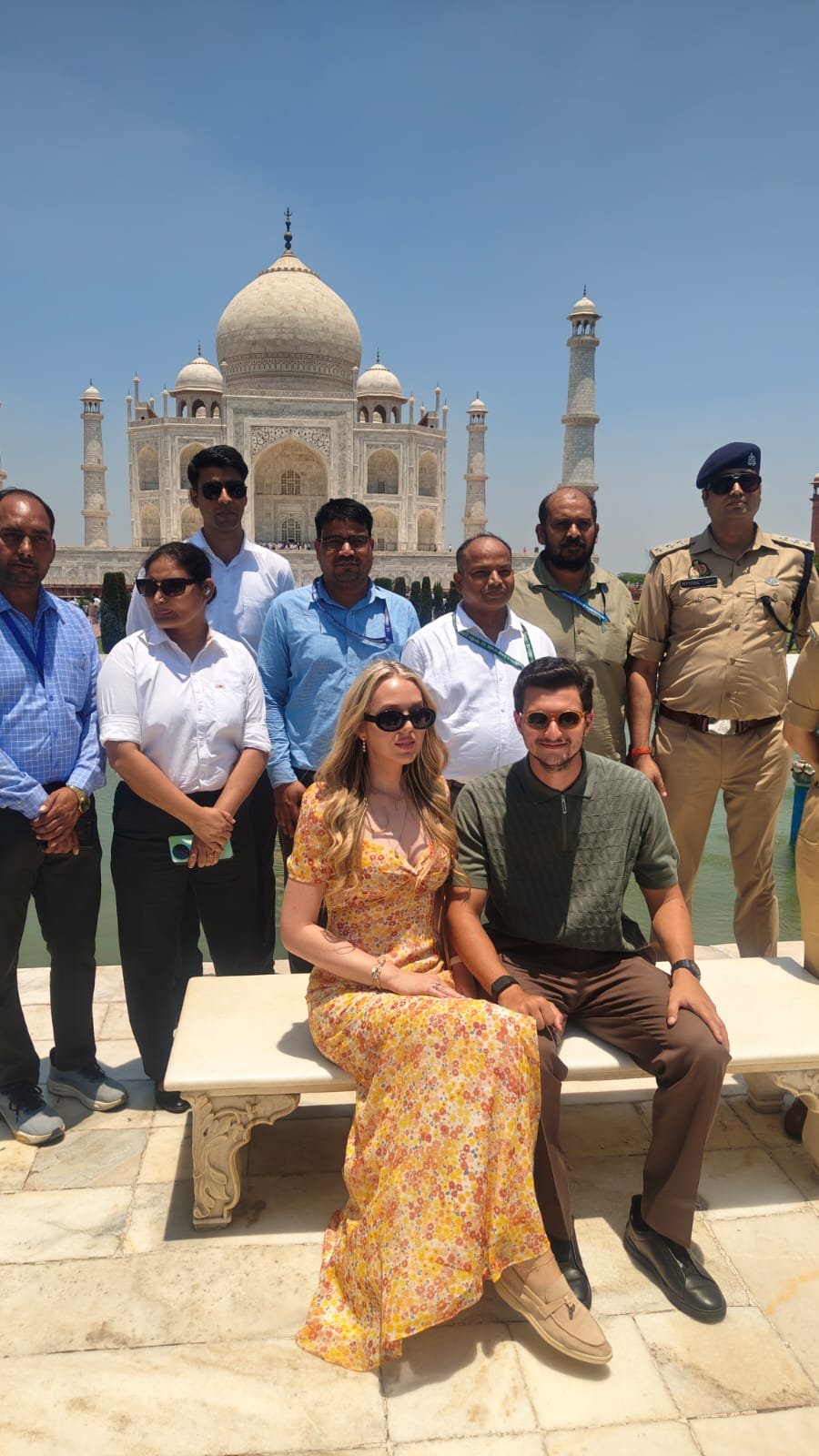 Tiffany Trump and Michael Boulos visiting the Taj Mahal in Agra during their India tour.