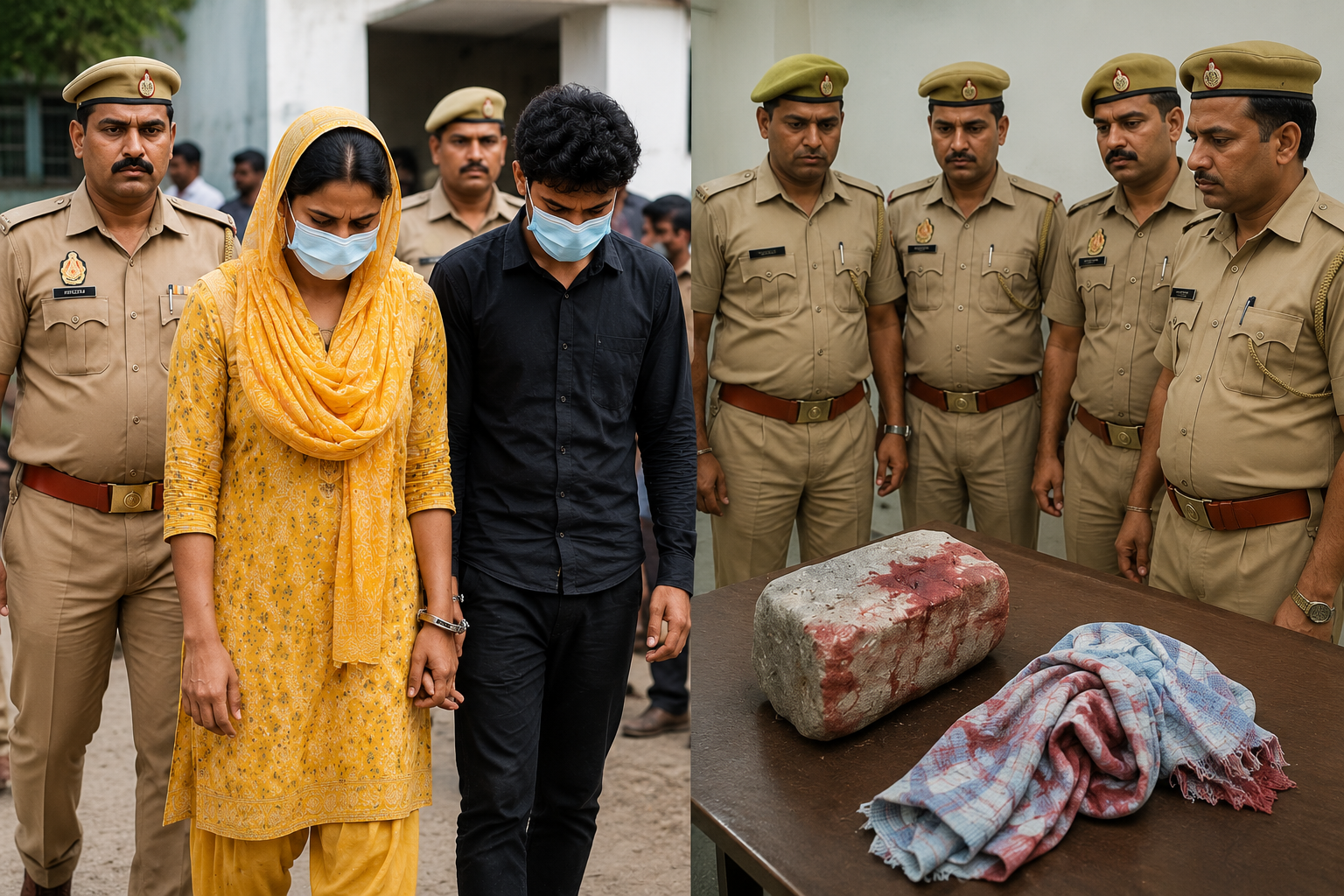 Police investigation in the Agra murder case where a young man was allegedly killed by his wife and younger brother over an illicit relationship.