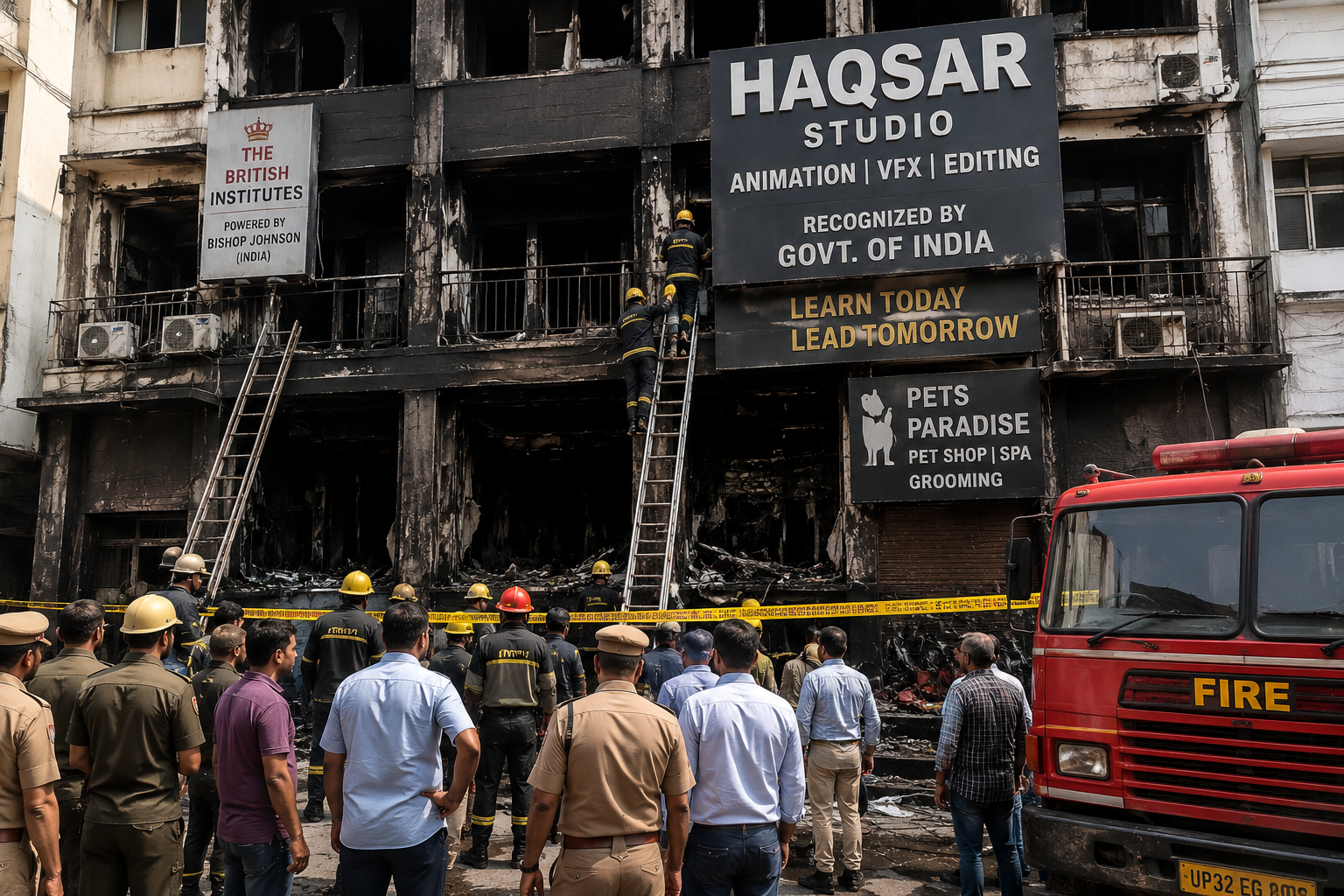 Investigation underway after the Lucknow fire tragedy as authorities examine the cause of 15 deaths linked to smoke inhalation inside a commercial building.