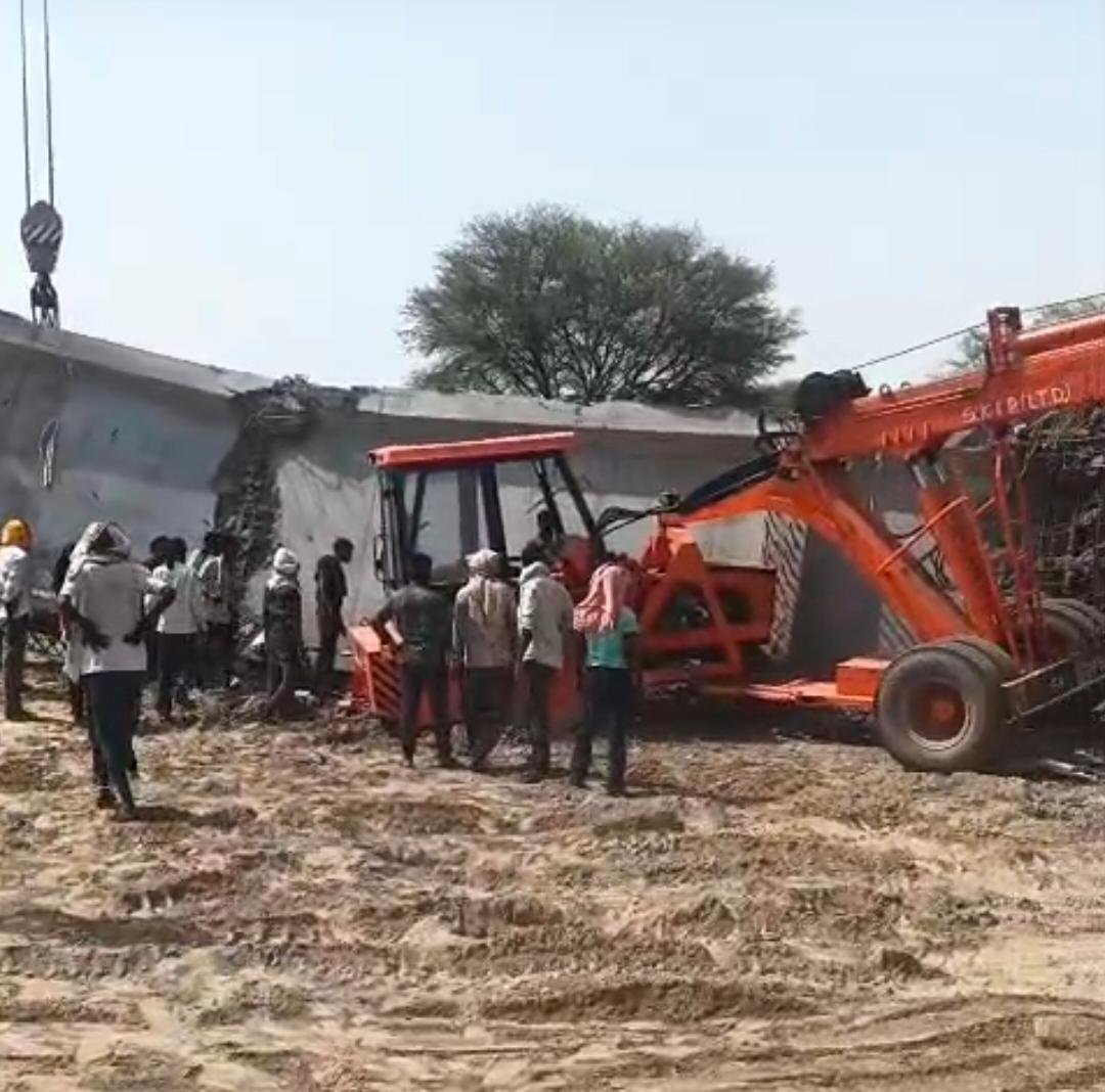 53-meter slab of an under-construction bridge collapses near Bholpura village in Fatehabad over the Yamuna River