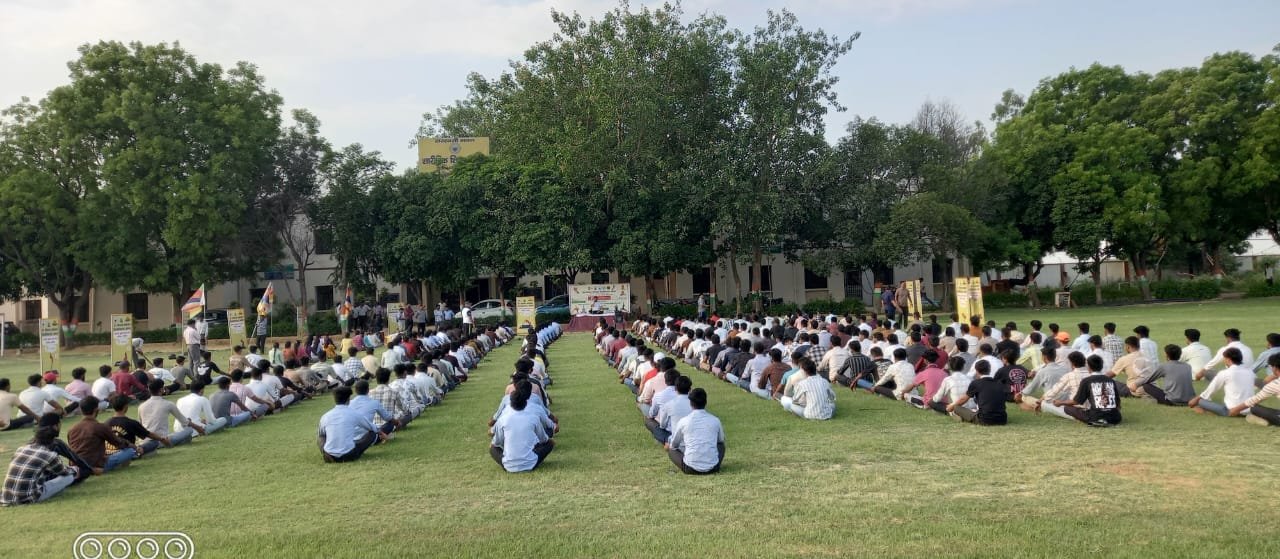 Students and yoga practitioners participate in a week-long yoga camp organized by Dr. Bhimrao Ambedkar University in Agra ahead of International Yoga Day 2026.