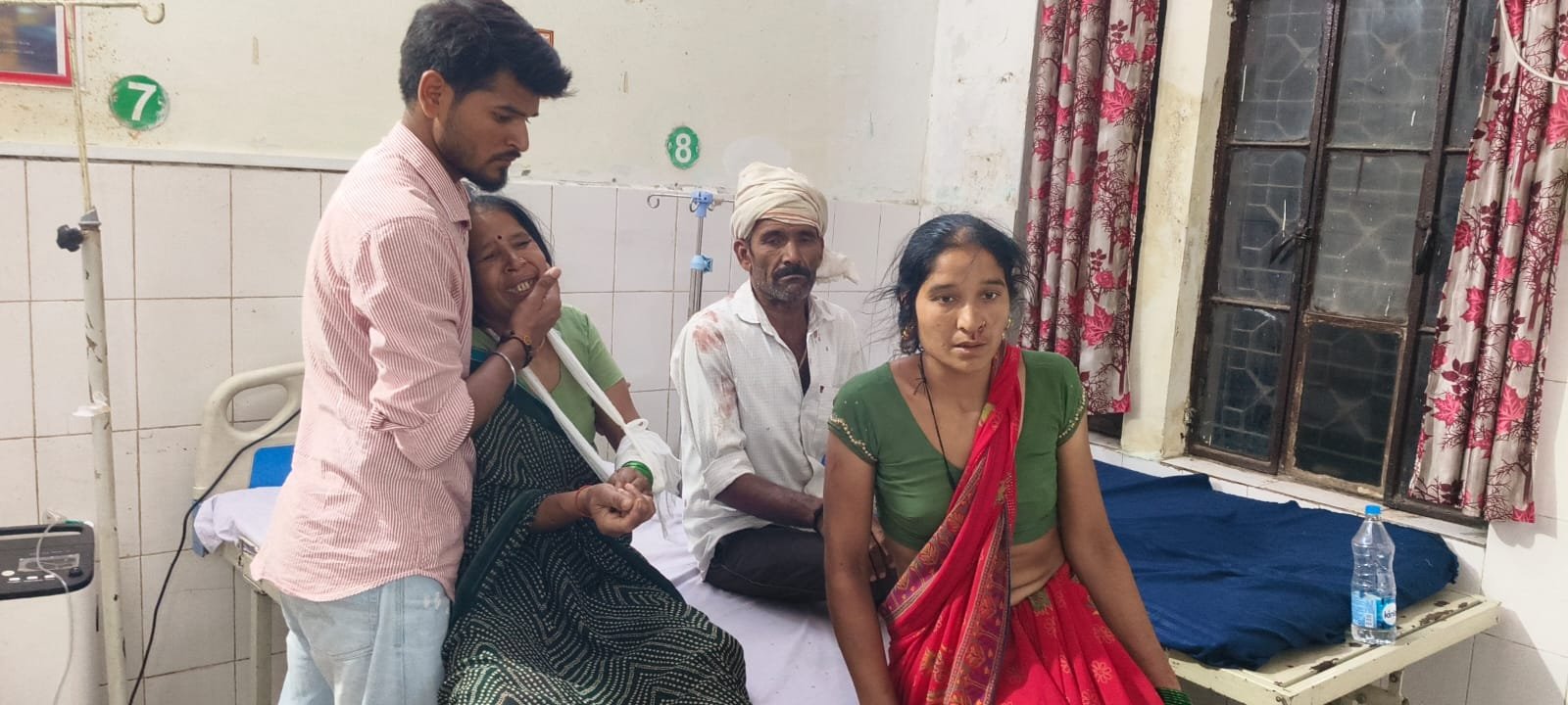 Police investigating after a violent clash between two brothers over a road dispute in Pokhariya village, Nibohra, Agra.