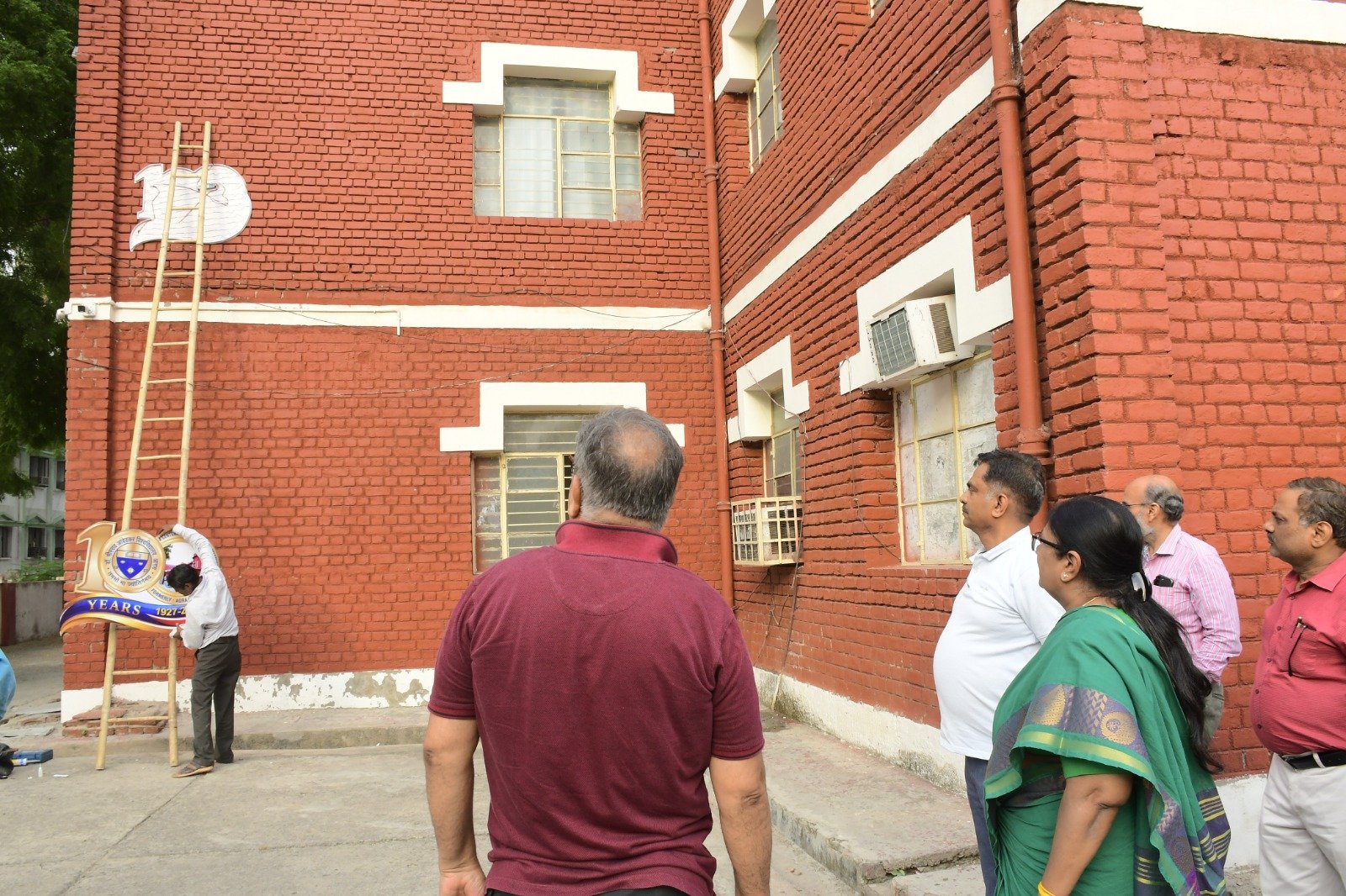 Vice Chancellor Prof. Ashu Rani inspects the preparations for the 100th Foundation Day celebration at Dr Bhimrao Ambedkar University, Agra, ahead of the centenary event.