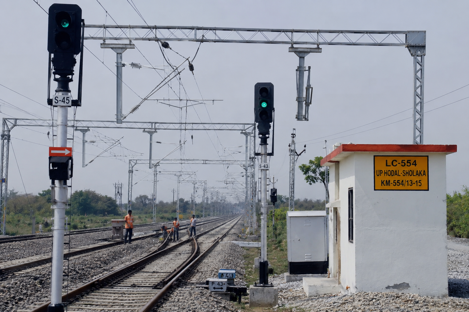 Automatic signalling system installed on the Hodal–Sholaka third and fourth railway lines under Agra Division of North Central Railway.