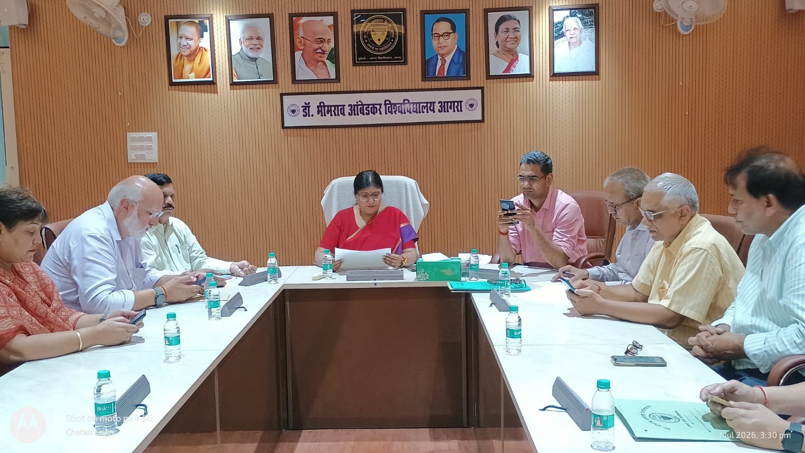 Vice-Chancellor Prof. Ashu Rani chairs a review meeting for the 92nd Convocation and Dikshotsav preparations at Dr. Bhimrao Ambedkar University, Agra.