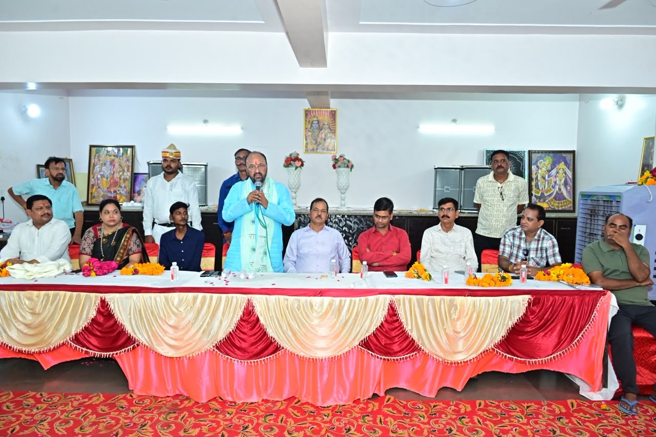 Higher Education Minister Yogendra Upadhyay inaugurates road construction work and interacts with residents during a public meeting in Vijay Vihar Colony, Agra.