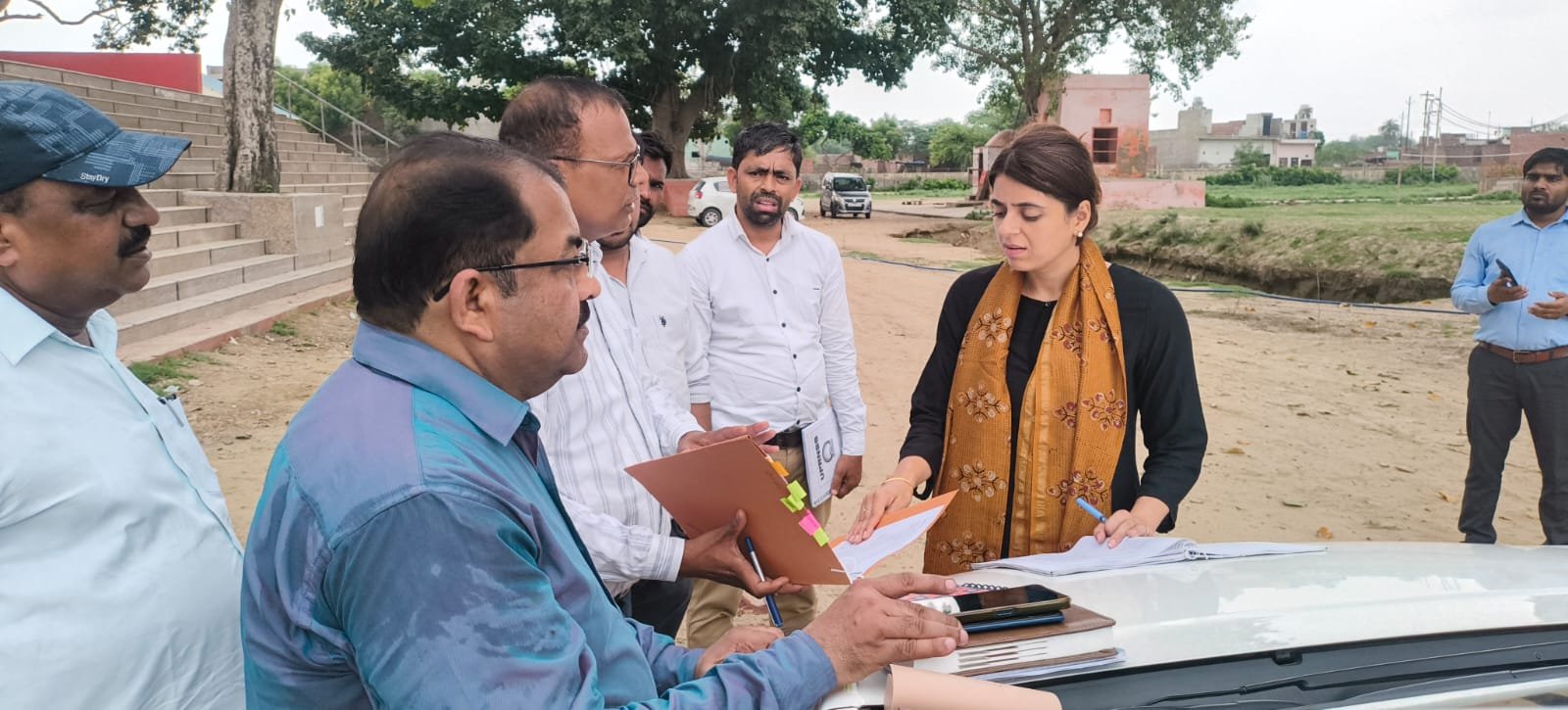 Chief Development Officer inspects maintenance work at Kirawali Stadium in Agra, reviews boundary wall construction, directs improvement of sports infrastructure, and issues show-cause notice over negligence.