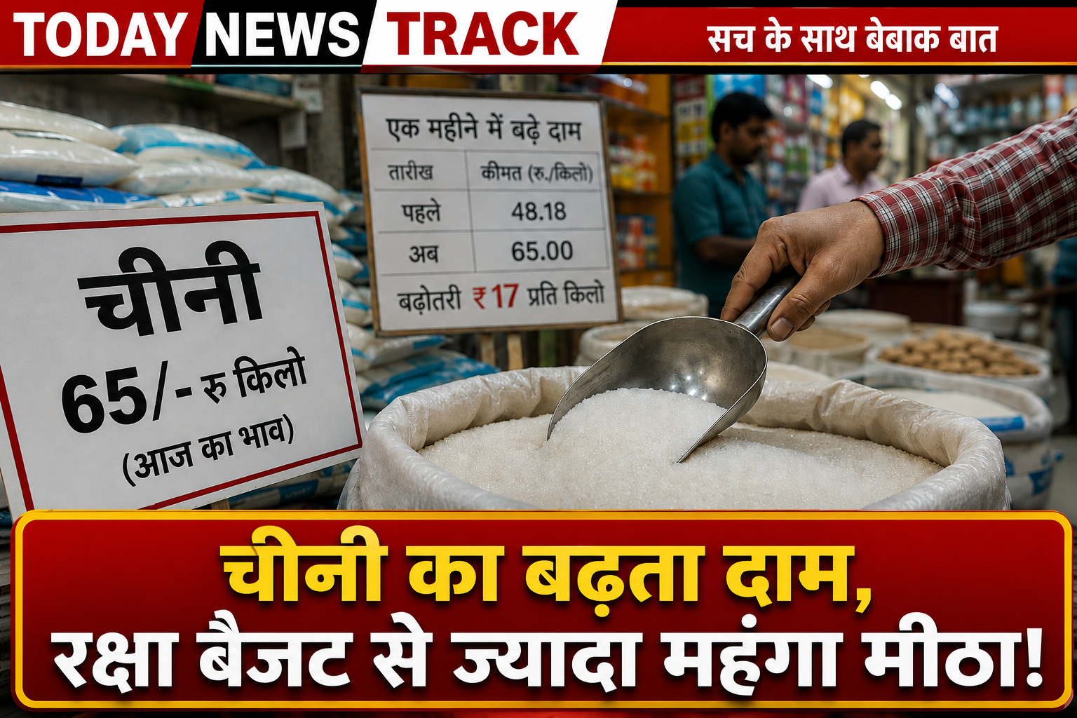 Sugar price rises by ₹17 per kg before the festival season in India