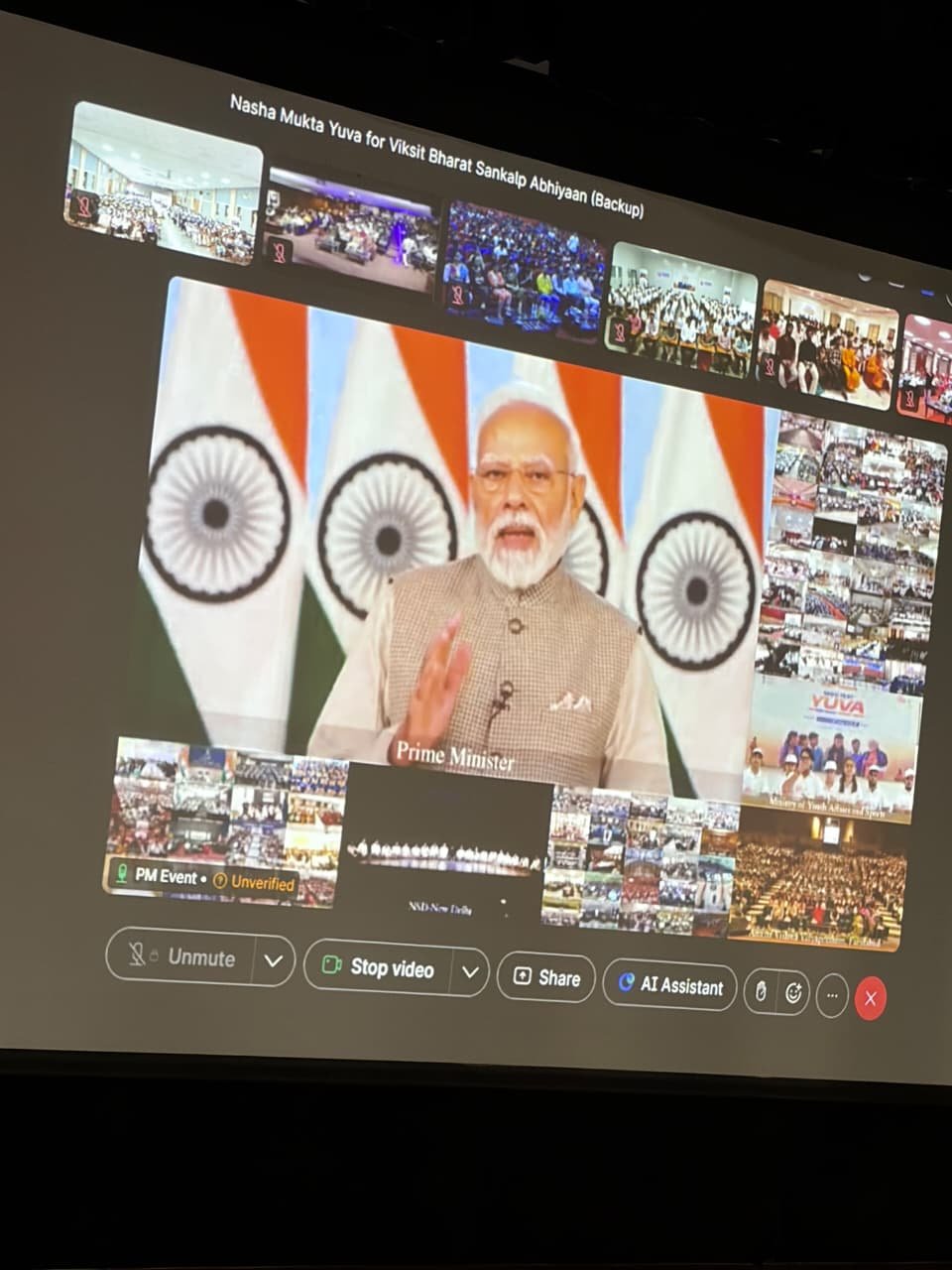 About 350 youth from Agra joined Prime Minister Narendra Modi through live video conferencing and took a pledge for a drug-free India and a developed India.