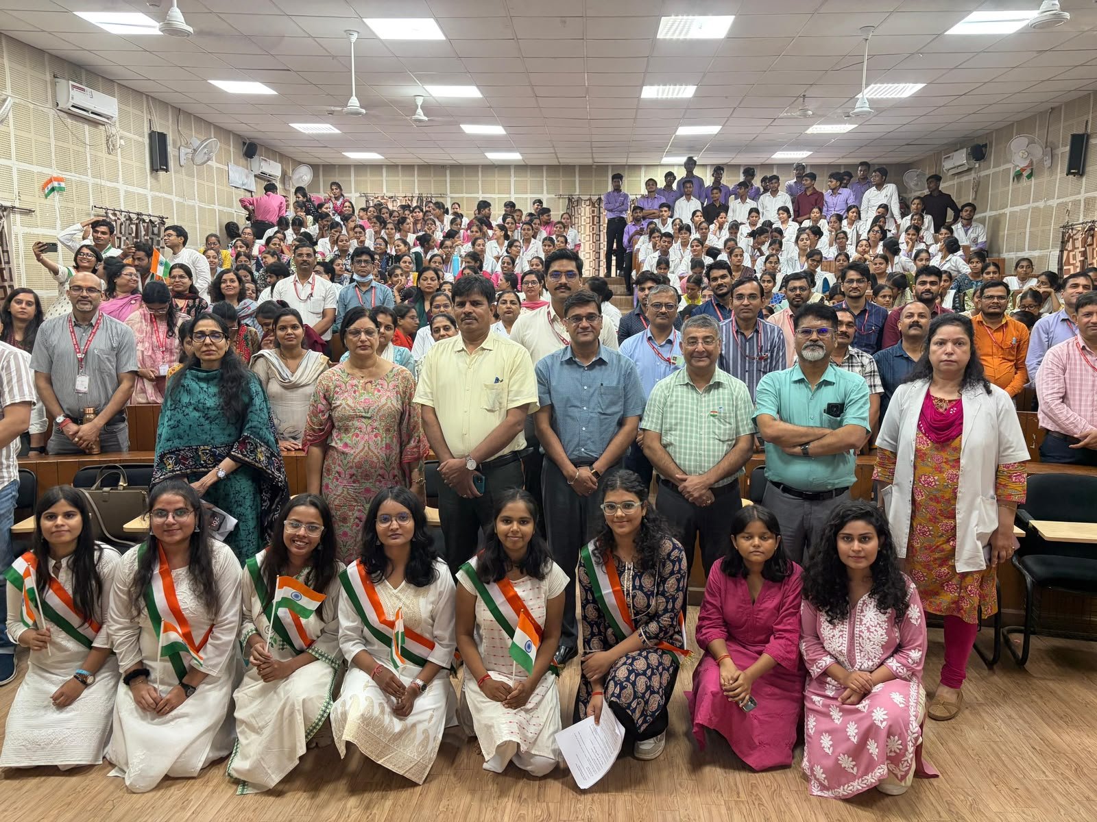 Partition Horrors Remembrance Day Program at SN Medical College Agra with Students Performing a Patriotic Play