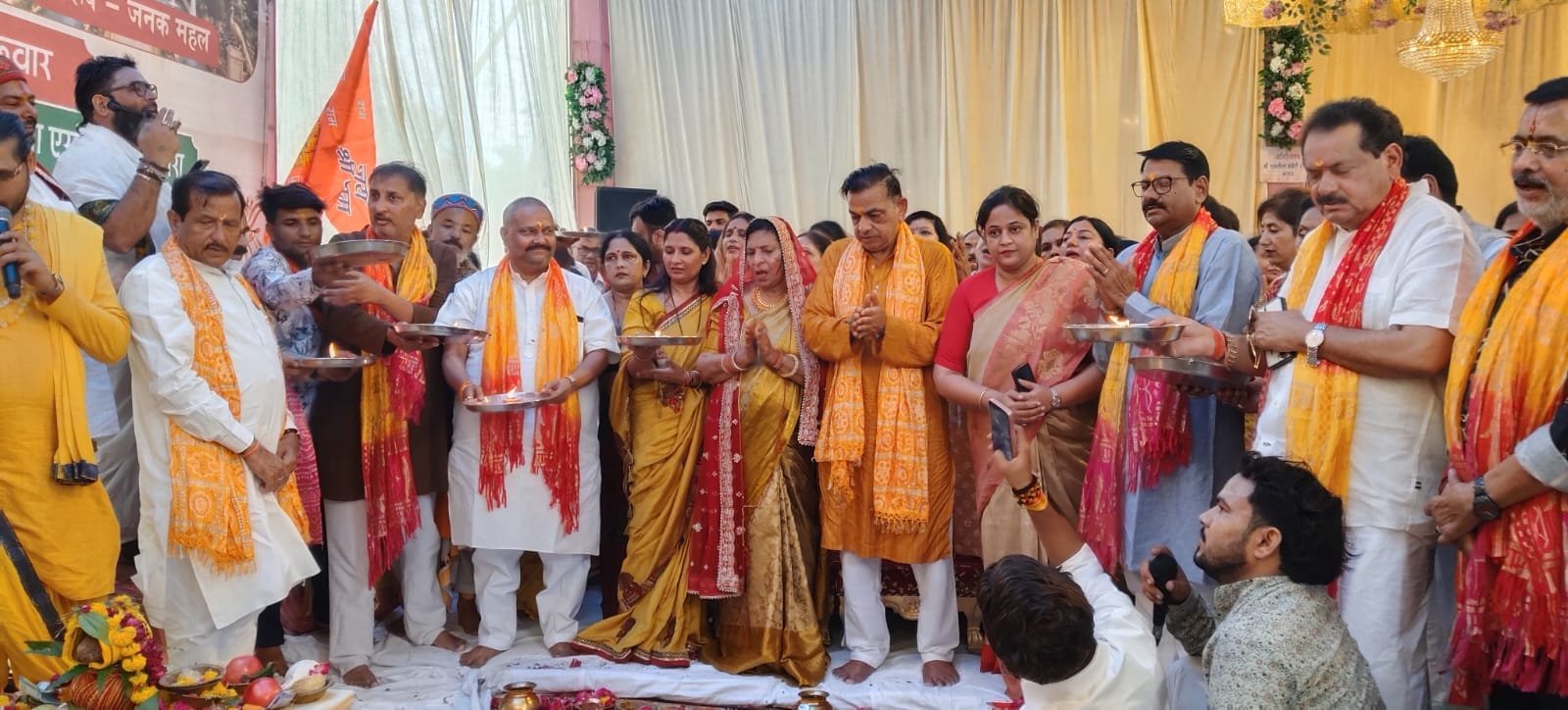 Bhumi Pujan ceremony for 140 feet tall Janak Mahal being prepared for Janakpuri Festival 2026
