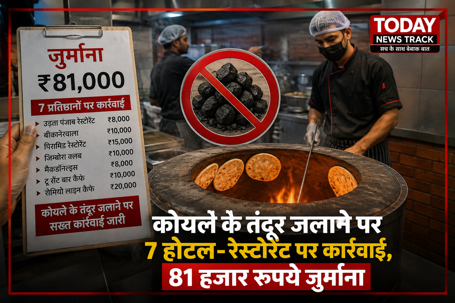 Agra hotels and restaurants fined for using coal-fired tandoors in the TTZ area