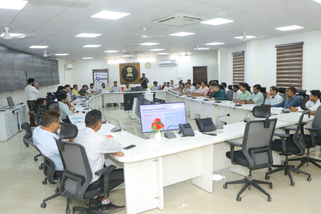 Railway employees attending a two-day AI workshop at Agra Divisional Office