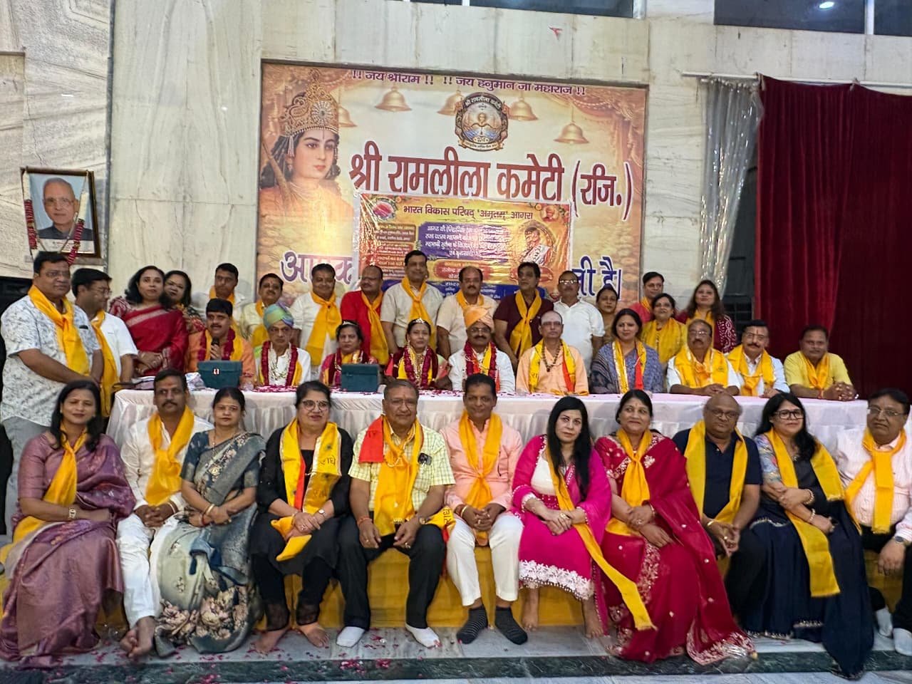Devotees attending Sundarkand path during Shraddh Paksha organized by Bharat Vikas Parishad Amritam in Agra
