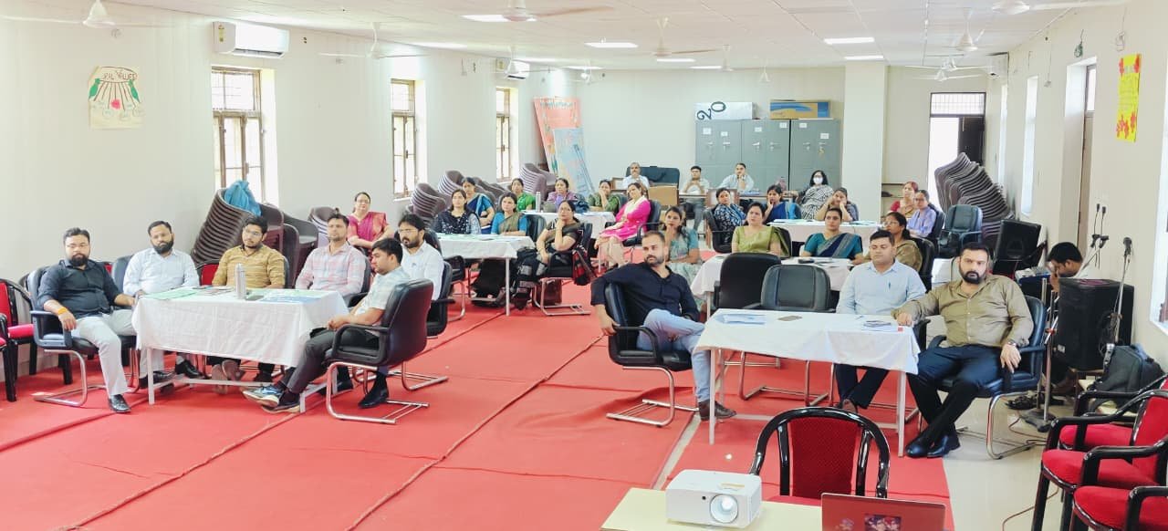 Teachers and parents during a workshop at Police Modern School Agra