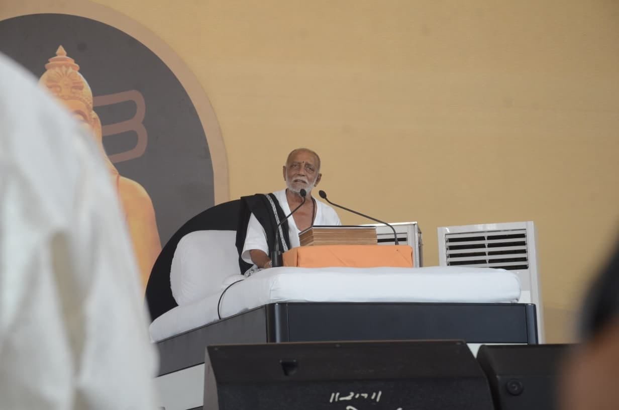 Morari Bapu during the concluding day of Ram Katha