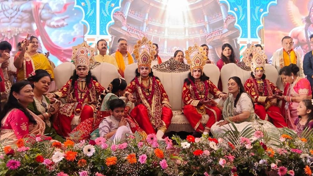 Ram Sita wedding mehendi ceremony during Shri Ramleela Mahotsav 2026 in Agra