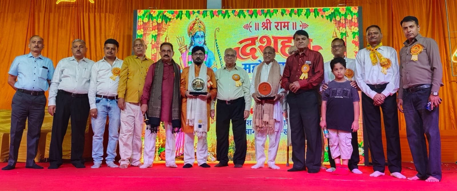 Lord Rama and Lakshman procession during the 45th Dussehra Mahotsav at Bagh Muzaffar Khan, Agra, Uttar Pradesh.